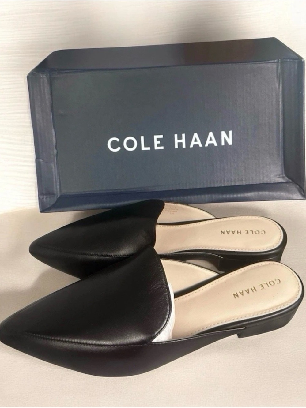 Cole Haan Black Leather Pointed Mule - Women Size 7 - Picture 3 of 3